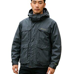 Columbia Mens Omni-Shield Layered Parka Coat Gray Size M Outdoor Gorpcore Winter